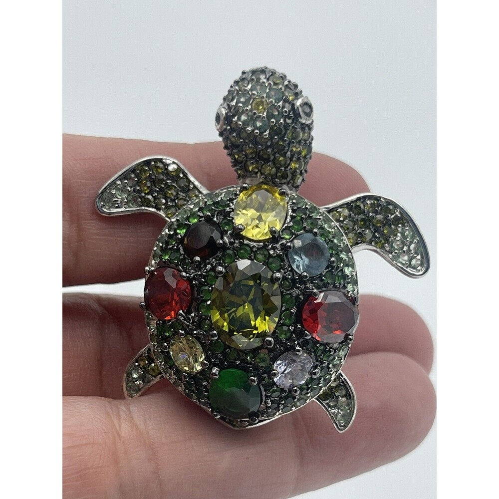 Noir Tilley The Turtle Crystal CZ Ring Sz 6